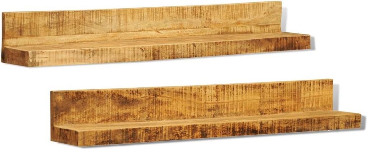 Massief houten boekenplank (set van 2)