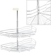 Draadmand keuken 2-laags 180 graden 75x38x80 cm zilverkleurig