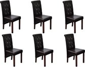 Eetkamerstoelen 6 st kunstleer bruin