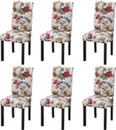 Eetkamerstoelen 6 st stof meerkleurig