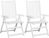 Eetkamerstoelen inklapbaar 2 st massief acaciahout wit