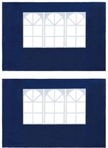 Tentwanden met raam PE blauw 2 st
