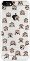 ADEL Siliconen Back Cover Softcase Hoesje Geschikt Voor iPhone 6/ 6S - Smileys Emoticons Apen