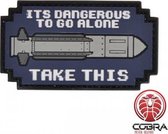 It is dangerous to go alone Rocket militaire PVC patch embleem met klittenband