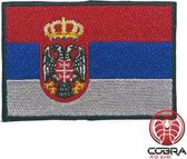 Vlag Serbia  geborduurde patch embleem | Strijkpatch embleemes | Military Airsoft