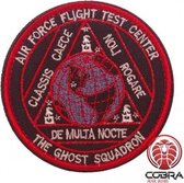 The Ghost Squadron Air Force Flight Test Center Geborduurde militaire patch embleem met klittenband