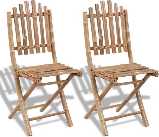 2 x Tuinstoel Bamboe (Incl LW Fleece deken) / Tuin stoelen / Buiten stoelen  / Balkon... | bol.com