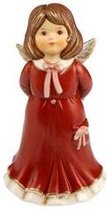 Goebel® - Kerst | Decoratief beeld / figuur "Kleine zangeres rood" | Aardewerk, 11cm