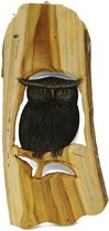 Teak houten uil wanddecoratie - Triss Teak Muurdecoratiestuk / bruin - Lumbuck
