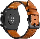 YONO Leer Bandje 22mm - Horlogebandje geschikt voor Samsung Galaxy Watch 46mm / 3 (45mm) / Gear s3 - Polar Vantage M2 / Grit X - Garmin Vivoactive 4 / Venu 2 - Huawei Watch GT 3 (pro) / 2 - Amazfit GTR - Bruin