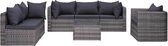 Tuin Loungeset Grijs (Incl LW Fleece deken) - Lounge bank tuin - Tuinbank - Loungebank - Tuinset - Tafelset tuin - Bistroset