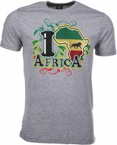 T-shirt I Love Africa - Grijs