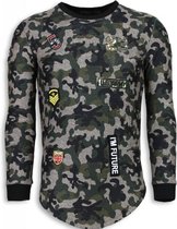 JUSTING 23th US Army Camouflage Shirt - Long Fit Sweater - Groen - Maten: L