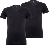 Levi's - T-Shirt V-Hals Zwart 2-Pack - M - Slim-fit