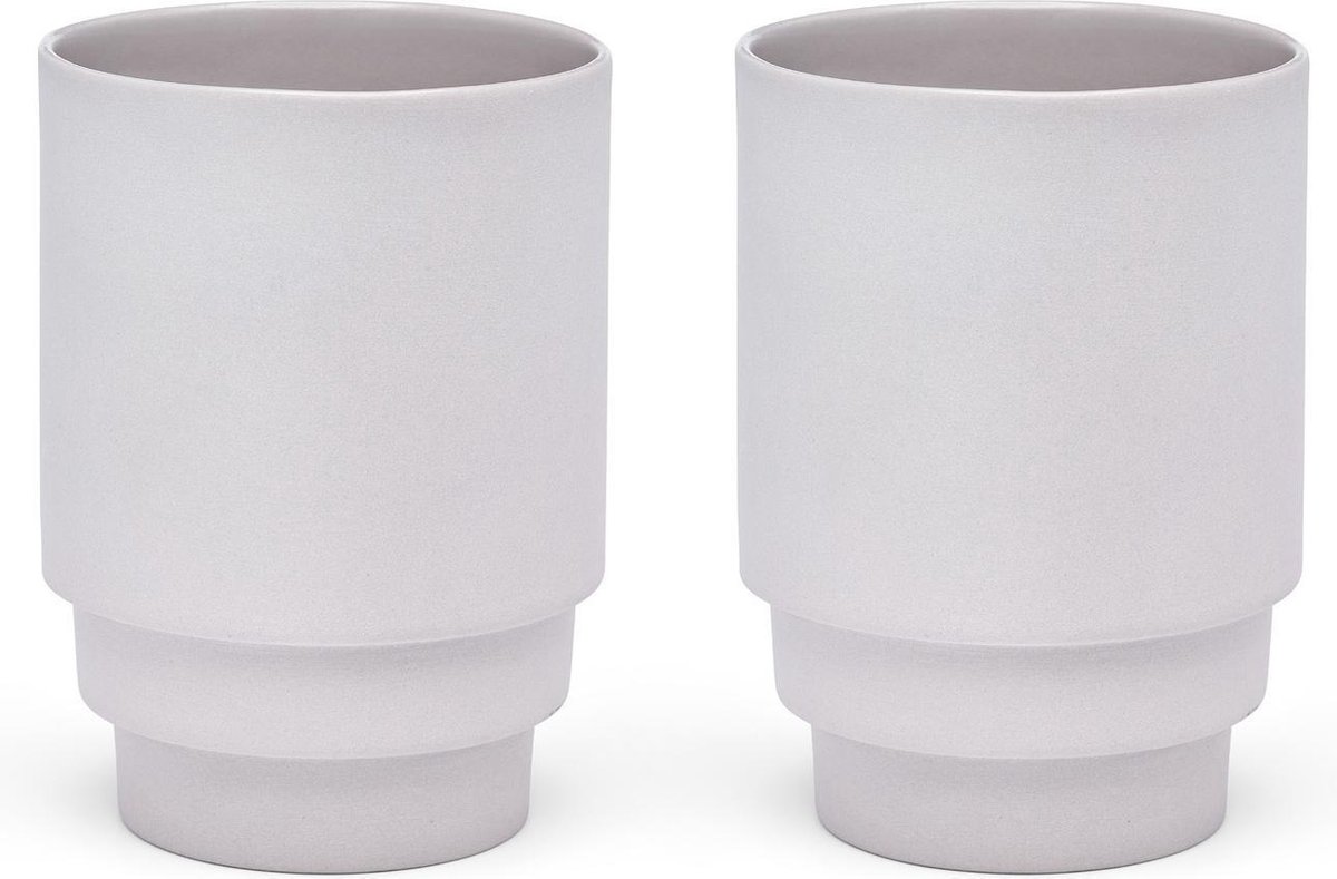 Puik Design - Monday mok set van 2 – Porseleinen koffiemokken – Design mokken - Grijs
