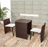 Bistroset Bruin 3 delig (Incl LW Fleece deken) - Tuinset - Tuin set - Bistro set - Tuintafel met stoelen