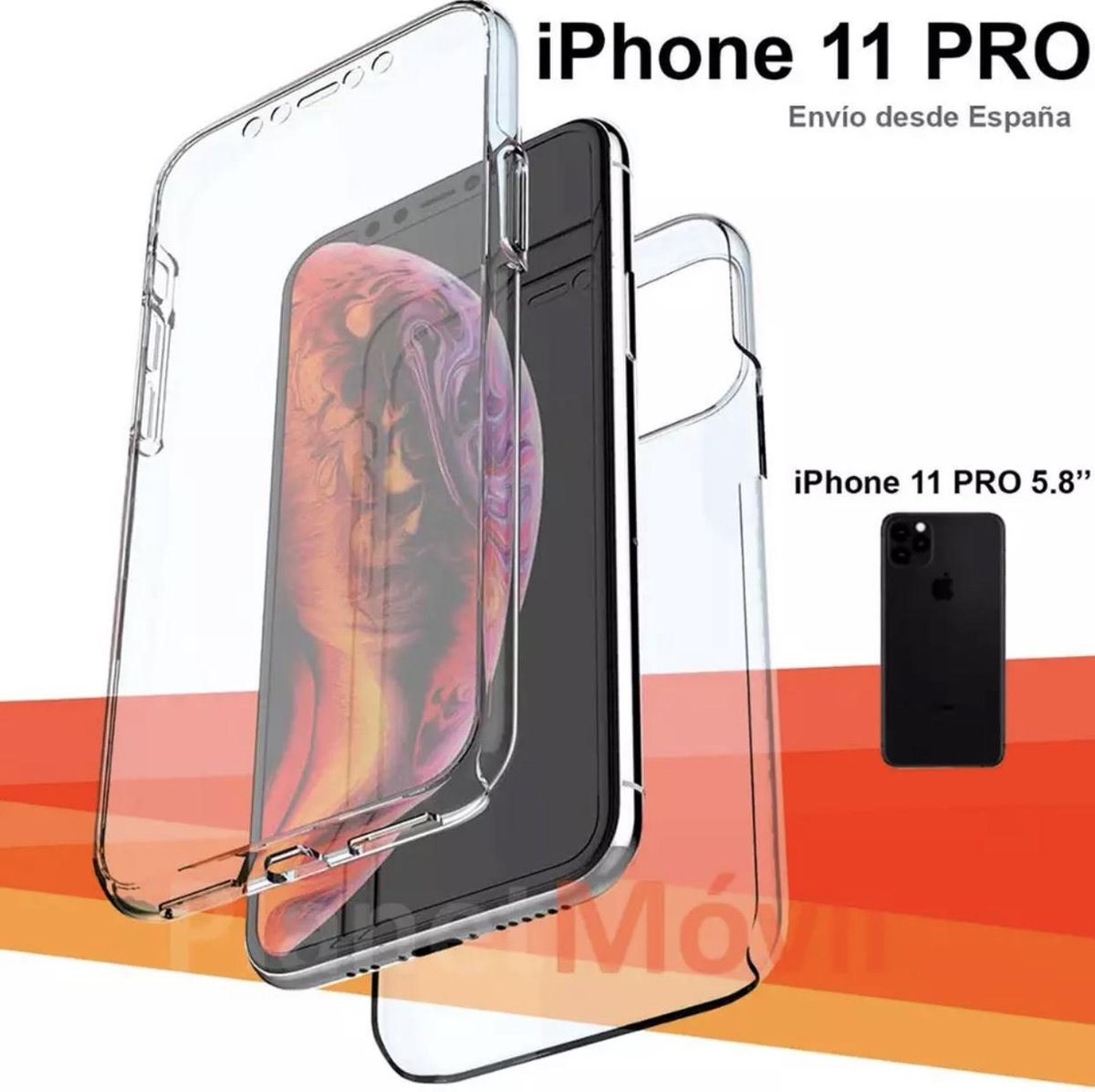 Apple iPhone 11 Pro Dual TPU Case transparant 360° Graden. Optimale Siliconen bescherming Voor- en Achterkant (2 in 1) - Eff Pro