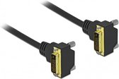 DVI-D Dual Link monitor kabel - 2x haaks - verguld / zwart - 2 meter