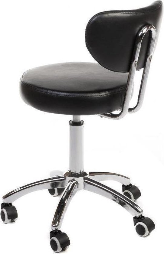 Kruk met rugleuning Zwart Werkstoel Bestel nu!