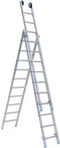 Eurostairs Reform ladder driedelig recht 3x10 sporten + gevelrollen