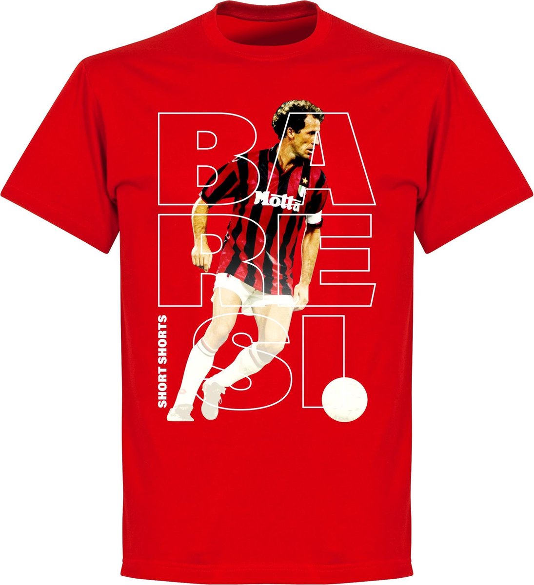 Baresi Short Shorts T-shirt - Rood - 4XL