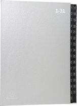 6x Sorteermap Ordonator® - 32 indelingen - genummerde tabs van 1 - 31, Zilver