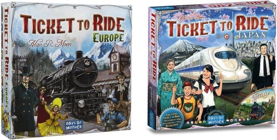 Ticket to Ride Spellenbundel inclusief basisspel Europa & Uitbreiding Japan/Italy