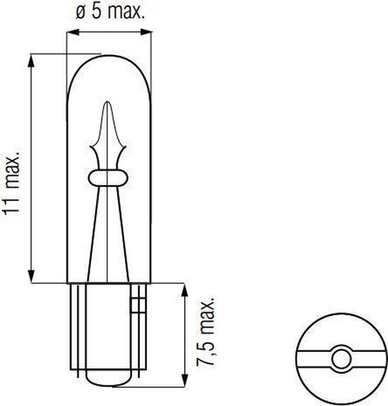 Ampoule T5 12V 1.2W Wedge avec éclairage tableau de bord | bol.com