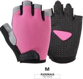 Fitness Gloves by Flexdeals © - Fitness handschoenen - Gewichthefhandschoenen - Sporthandschoenen - Crossfit Sport - M - Roze