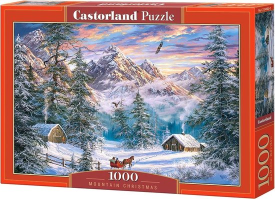 Castorland Mountain Christmas – Puzzel – 1.000 stukjes – Satijnen afwerking – Perfecte pasvorm – Europese kwaliteit