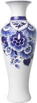 Vaas slank bloemen | Heinen Delfts Blauw | Delfts Blauw | Bloemenvaas | Vaas | Bloemen |