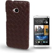 HTC One (M7) - hoes, cover, case - braided - bruin