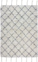 Tapijtenloods Berber Marokkaans Design Vloerkleed Creme Hoogpolig - 120x170 CM