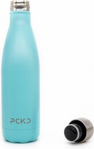 PCKD Waterfles 500ml | RVS Thermos Drinkfles | 12H Warm & 24H Koud | Poedercoat Blauw