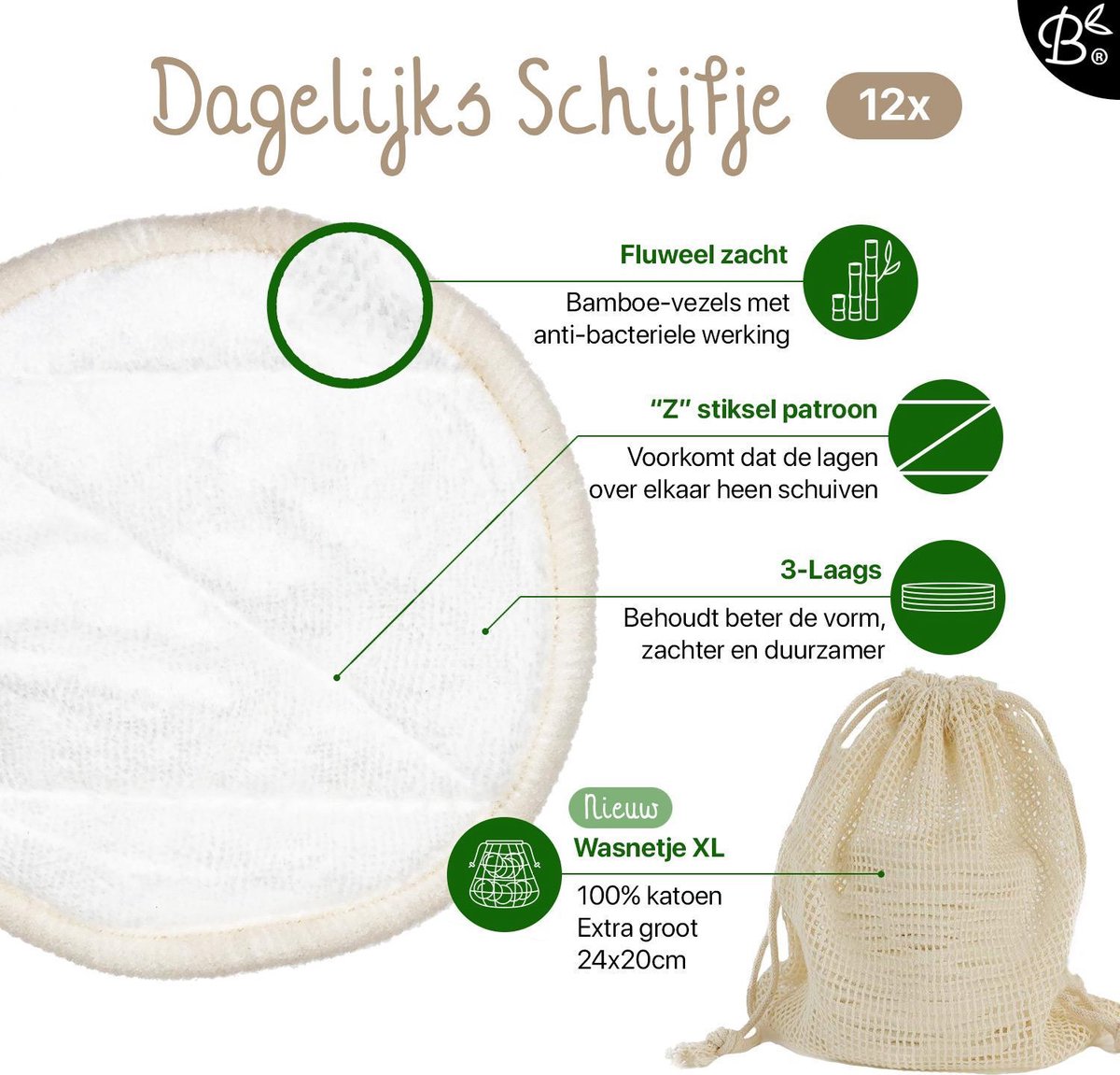 Bol Com Bamboozy 16 Herbruikbare Wattenschijfjes 12x Dagelijks 4x Scrub