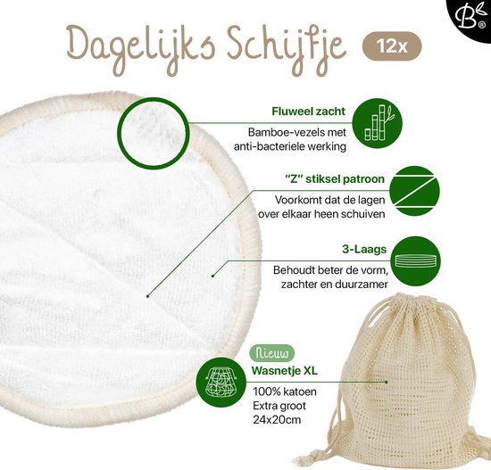 Bol Com Bamboozy 16 Herbruikbare Wattenschijfjes 12x Dagelijks 4x Scrub