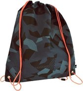 Sporttas Xtremestrong. Sporttasje met camouflage bedrukking en nylon sluitkoorden. 38x43,5 cm K-5820320040