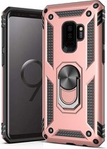 Samsung Galaxy S9 Plus Hoesje - Anti-Shock Hybrid Armor met Kickstand Ring - Roségoud