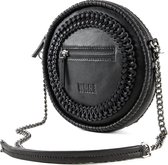 Ronde dames tas |Lederen / leren dames tas | Kess Leather women bag |Rond | Zwart|Crossbody