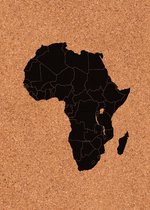 Prikbord kurk | 40x60 cm staand | Afrika kaart