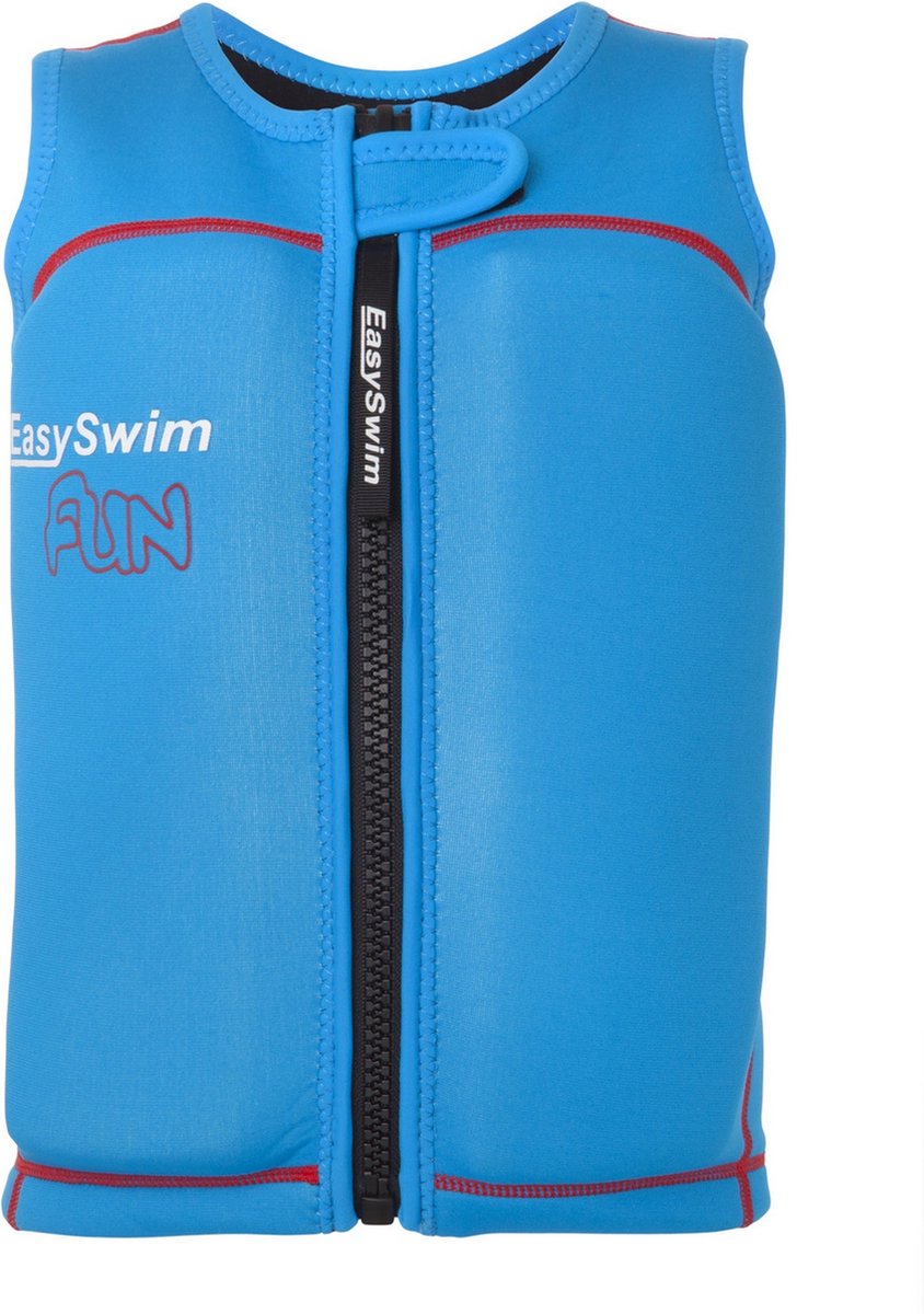 EasySwim Fun - Zwemvest/Drijfvest kind - Blauw - Maat M : 17-23 kg - UPF50+ Zonbescherming – Drijfpak/Drijfhulpmiddel - EasySwim