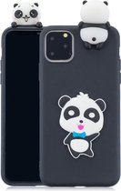 Speelse softcase met 3D pandabeer voor iPhone 11 6.1 inch - Zwart