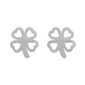 Fako Bijoux® - Boucles d'oreilles - Plug - Acier inoxydable - Acier inoxydable - Trèfle à quatre feuilles