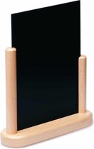 Tafelbord krijtbord natuur- set van 2 - tafel display - afwasbaar - 15 x 21 Tableau noir dans un cadre en bois