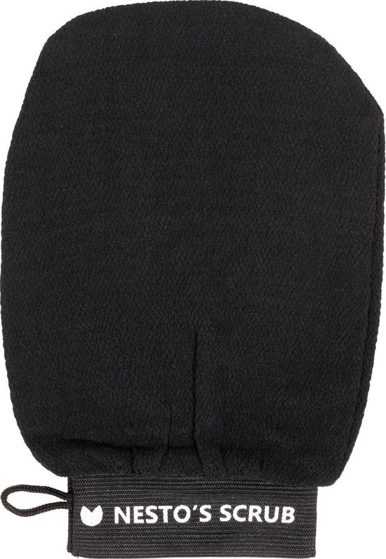 Nesto’s® Scrub Handschoen - Washand - Exfoliating glove - Hammam - Kessa - Lichaam - Gezicht - Zwart