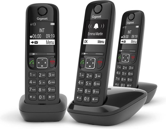 Gigaset AS690 Trio DECT-telefoon Zwart Nummerherkenning foto 3