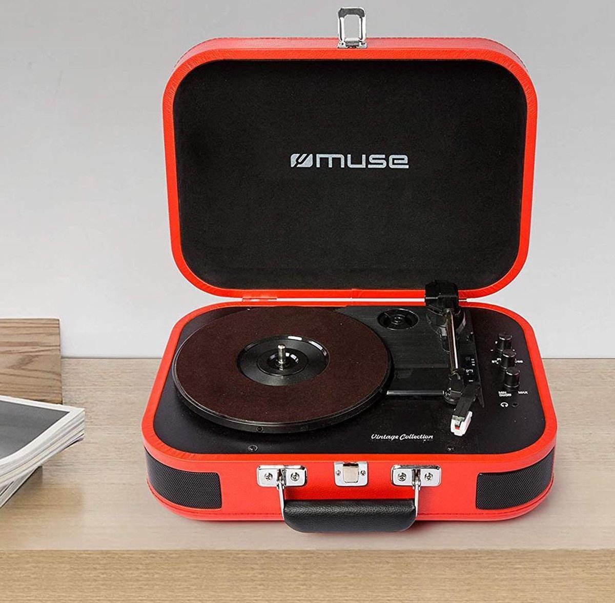 Muse MT-201BTB Bluetooth platenspeler - Zwart/Blauw | PLATENSPELER | Wij helpen je kiezen