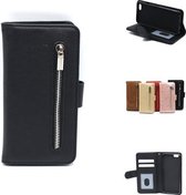 P.C.K. Zwart boekhoesje/bookcase met rits en portemonnee geschikt voor Huawei P30