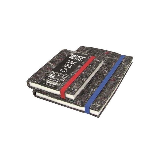 Miquelrius Gerecycled A4-notitieboek, 80 gerecyclede vellen van 80 g/m², geruit notitieboek, 1 kleurband passend bij de gerecyclede omslag, 4 gaten, confetti