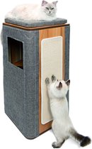 Rexa® Luxe Krabpaal met lounge | Kattenkrabpaal Krabpaal Voor Katten | Kat Paal met afneembare zijbekleding | Gemakkelijk te reiningen